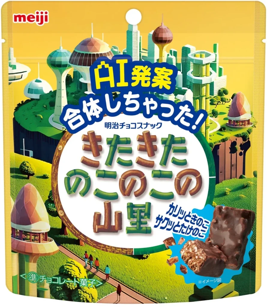 Package design depicting a futuristic Japanese Satoyama