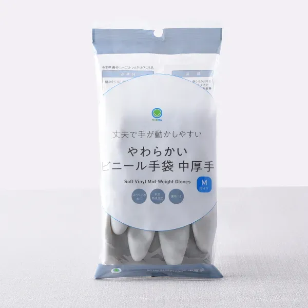부드러운 비닐 장갑 (중후함, M 사이즈)