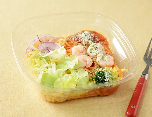 冷製生パスタ 海老とトマトクリーム