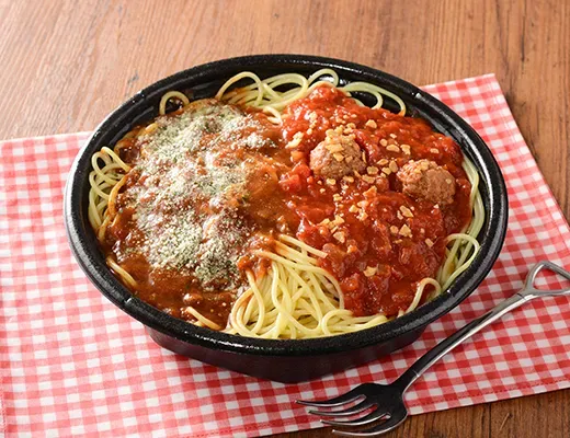 Max Combo! Meat Sauce & Tomato Garlic Pasta