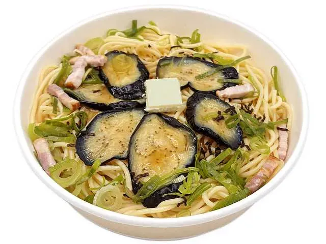 古川なすとベーコンのバター醤油パスタ