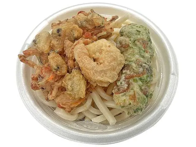 3種天ぷら小盛うどん ちくわ・海老・あさり