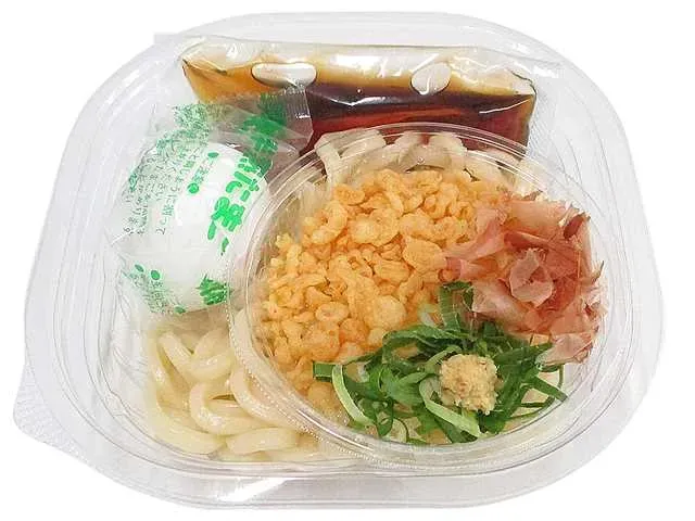 冷し温玉ぶっかけうどん焼津産かつお節添え