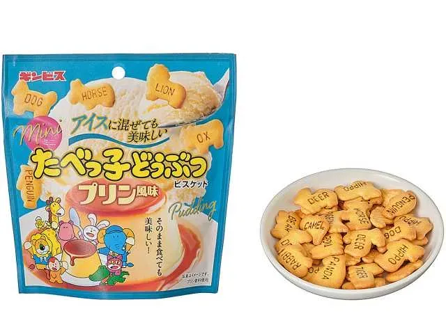 ギンビス ミニたべっ子どうぶつ プリン風味 パウチ