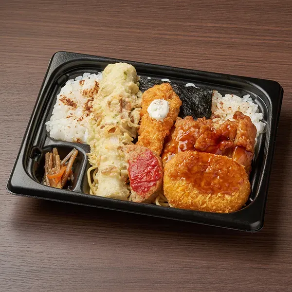 Sweet and Spicy Fried Chicken Nori Bento