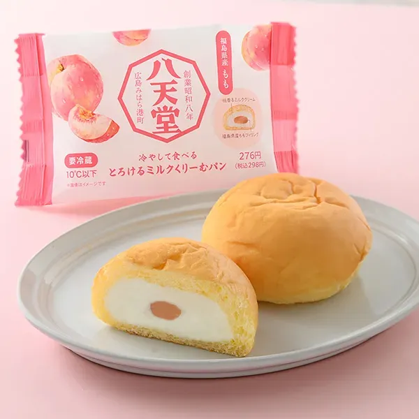 冷やして食べるとろけるくりーむパン 福島県産もも