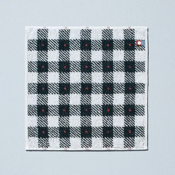 IMABARI TOWEL Handkerchief Check/Red Dot