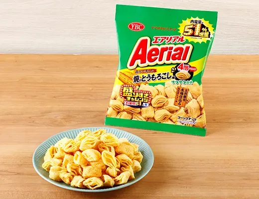 ヤマザキビスケット エアリアル 焼きとうもろこし味 51%増量