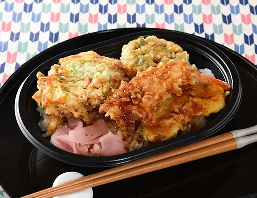 海老と野菜の天丼
