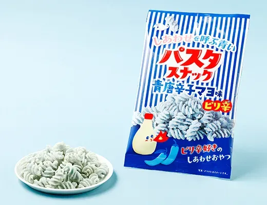 HIZATSUKI SEIKA Happy Blue Pasta Snack Green Chili Mayo