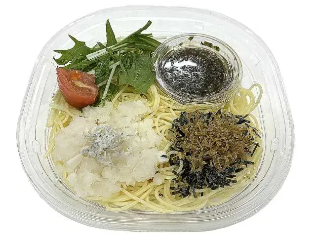 Cold Pasta with Grated Daikon, Whitebait, and Shiso Ponzu