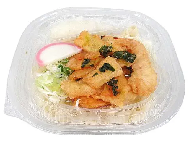 冷しおろしきしめん 海老天と野菜バラ天