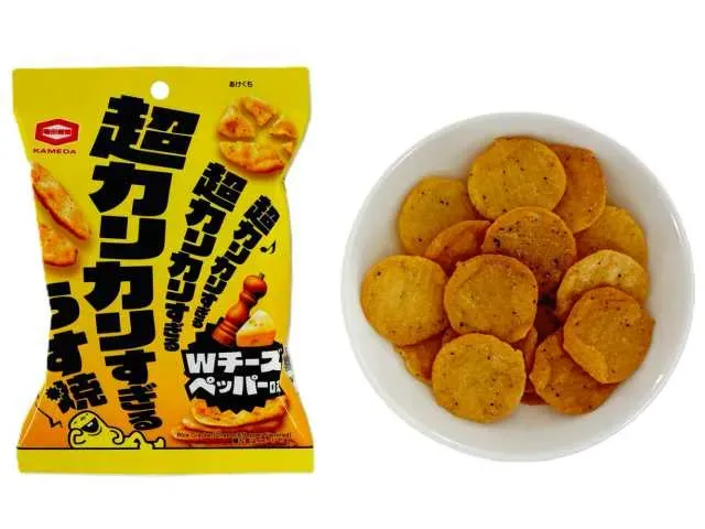 KAMEDA SEIKA Ultra-Crunchy Thin Crackers Double Cheese & Pepper Flavor