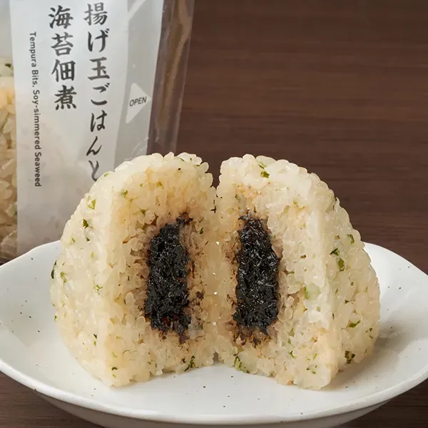 Fried Tempura Batter Rice and Seaweed Tsukudani Rice Ball