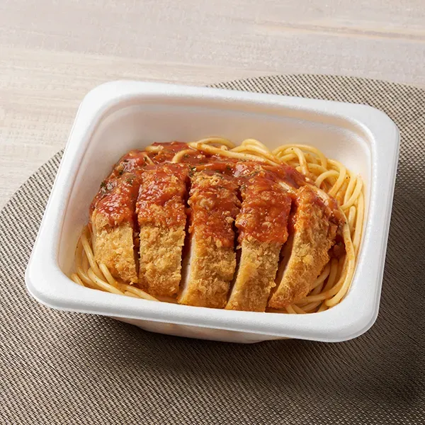 Thick Noodles! Pork Cutlet & Meat Sauce Spaghetti