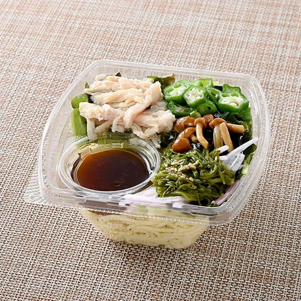 蒸し鶏とオクラのネバネバパスタサラダ