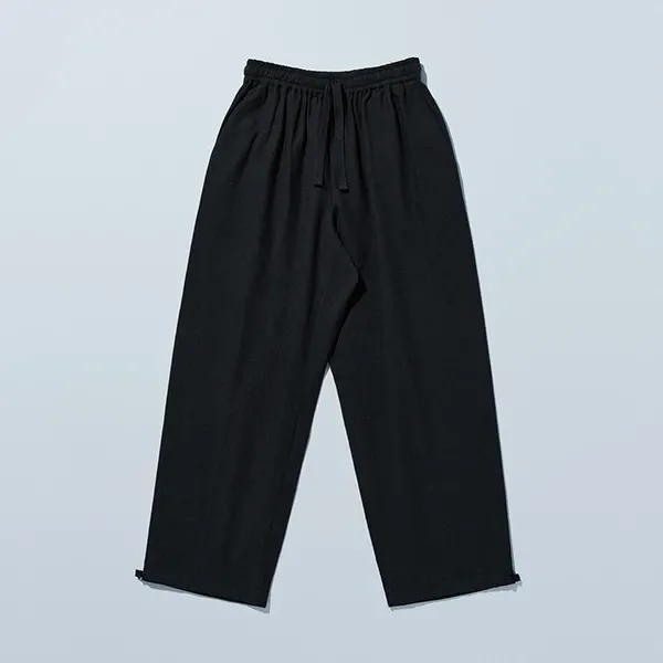 Cotton Linen Easy Pants (Black)