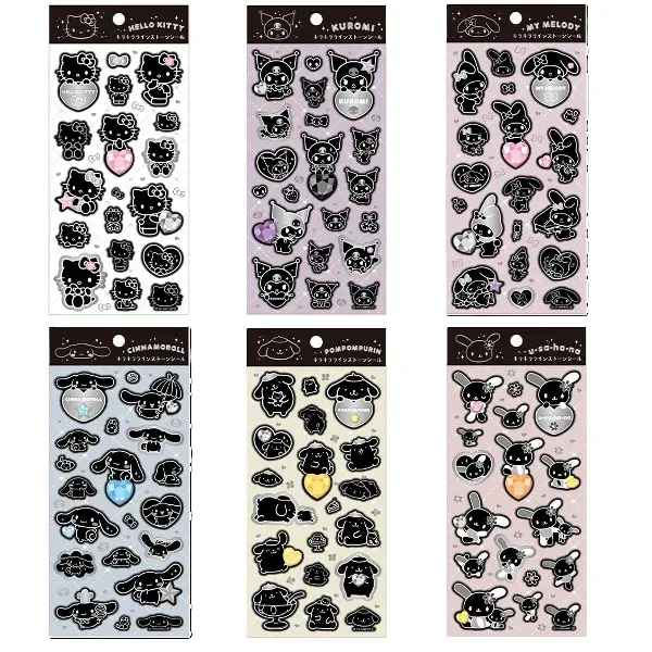 SANRIO Monochrome Glitter Stickers