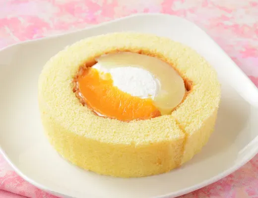 Premium Roll Cake (White Peach & Yellow Peach)