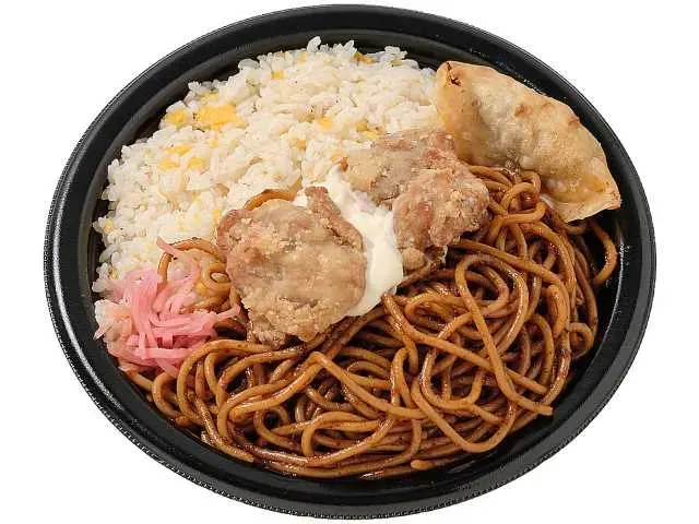Chinese Bento with Egg Fried Rice & Yakisoba Spaghetti