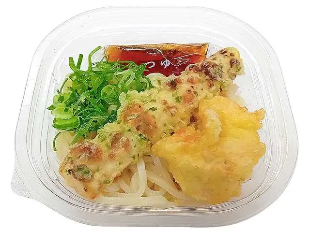 国産鶏むね天ちくわ磯辺天冷しぶっかけうどん