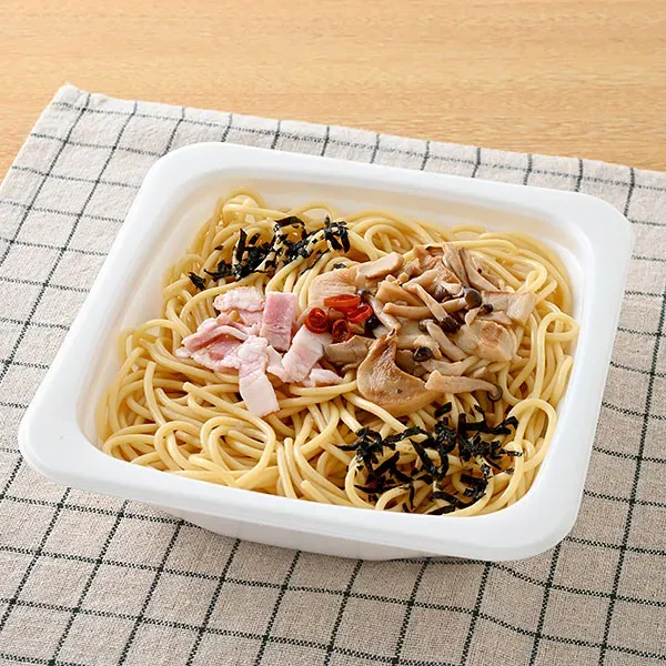 きのことベーコンの醤油パスタ
