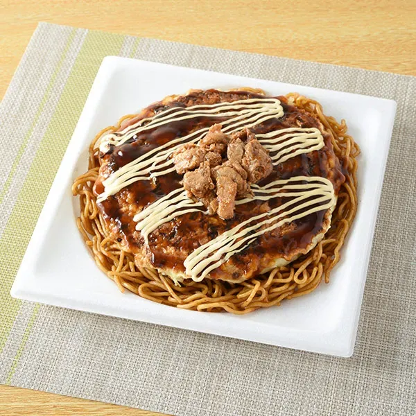 Large Serving! Okonomiyaki & Yakisoba with Pork