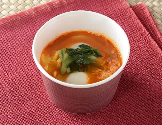 Spicy Kimchi Water Dumpling Soup