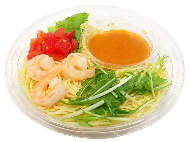 冷製パスタ 海老と野菜の旨塩ソース