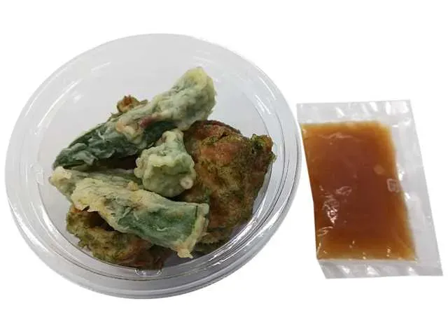 Deep-Fried Chikuwa and Okra with Tempura Dipping Sauce