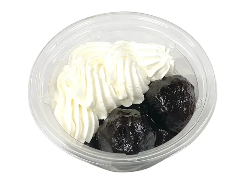 Coffee Warabi Mochi with Whipped Cream