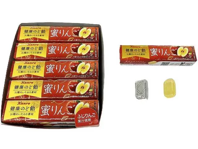 KANRO Healthy Throat Lozenges Honey Apple Stick