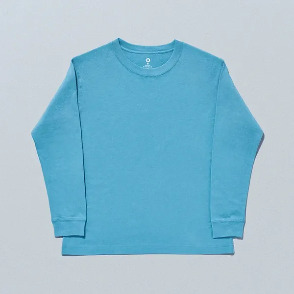 長袖アウターTシャツ スモーキーブルー