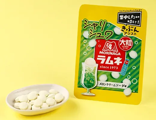 MORINAGA Fizzy Large Ramune Melon Cream Soda Flavor