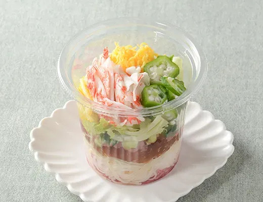 Mix-and-Eat Japanese-Style Parfait Salad (with Rice Vermicelli)