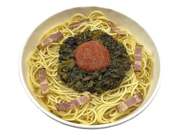 九州産辛子高菜と明太子のパスタ