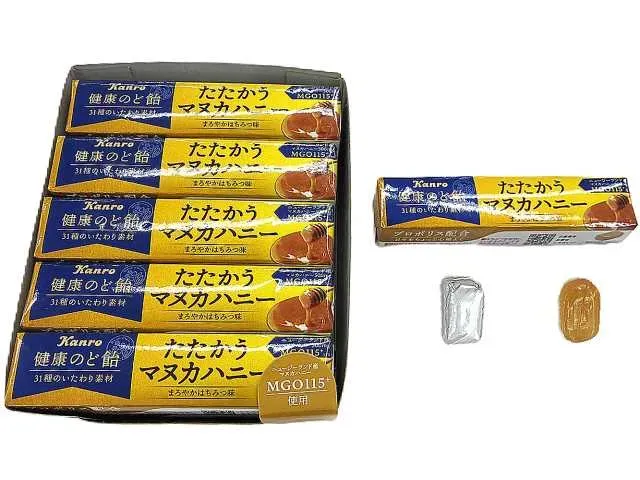 KANRO 건강 목캔디 싸우는 마누카 꿀 스틱