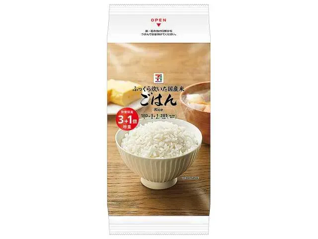 7プレミアム 国産米ごはん3P+1P増量