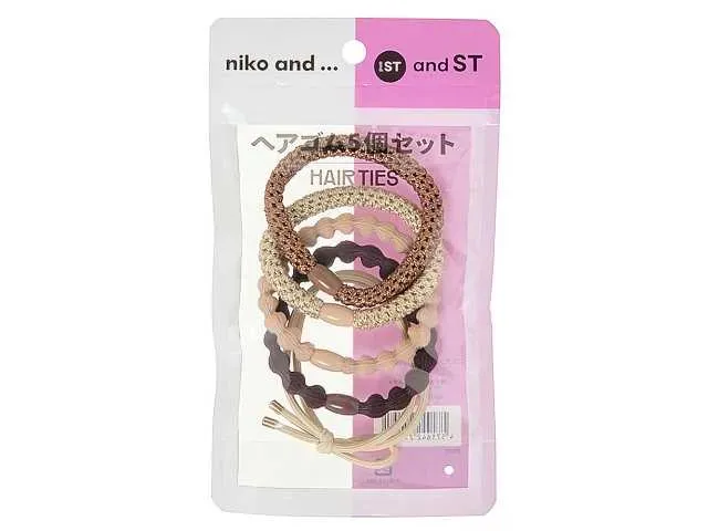 ニコアンド ヘアゴム5個セット GD