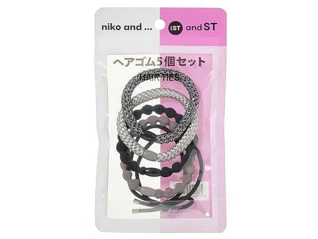 ニコアンド ヘアゴム5個セット SV