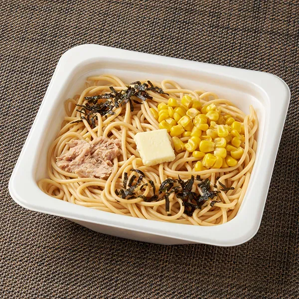 焦がし醤油仕立て焼きとうもろこしとツナのパスタ