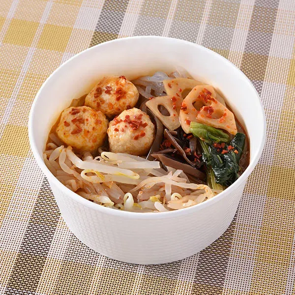 肉団子と野菜の四川風麻辣湯