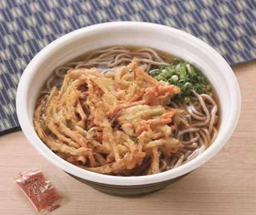 石臼挽きそば粉使用 野菜かき揚げそば