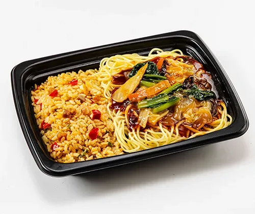 Supervised by GOMI HATCHIN: Fried Rice & Mixed Yakisoba Bento