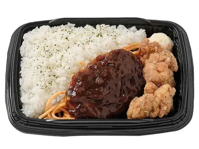 Hamburg Steak & Fried Chicken Bento