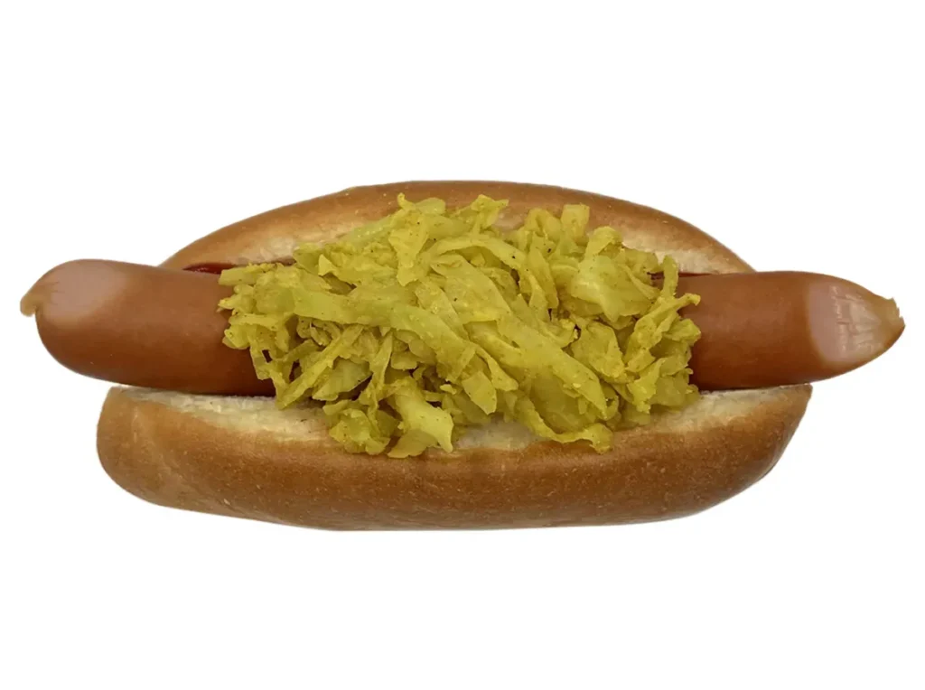 Hot Dog with Curried Cabbage
