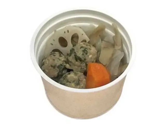 大葉入りつくねと根菜 の鶏だし旨塩スープ