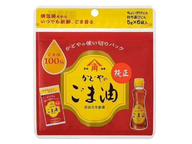 KADOYA Single-Use Pack Pure Sesame Oil 5g x 6 Packs