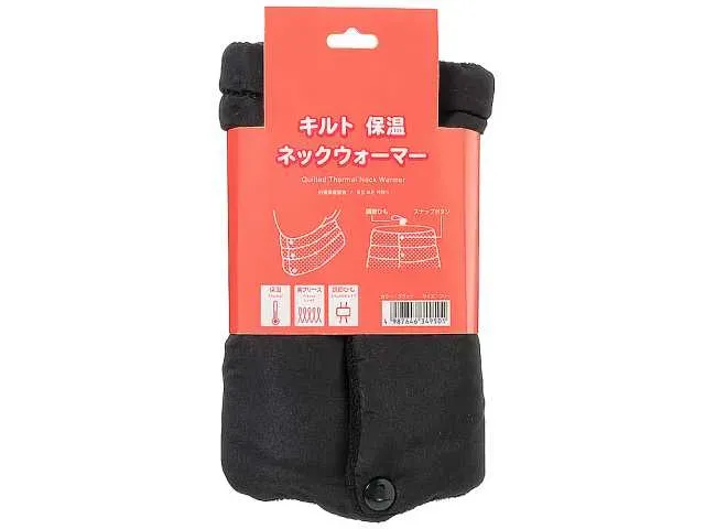 キルト 保温ネックウォーマー ブラック